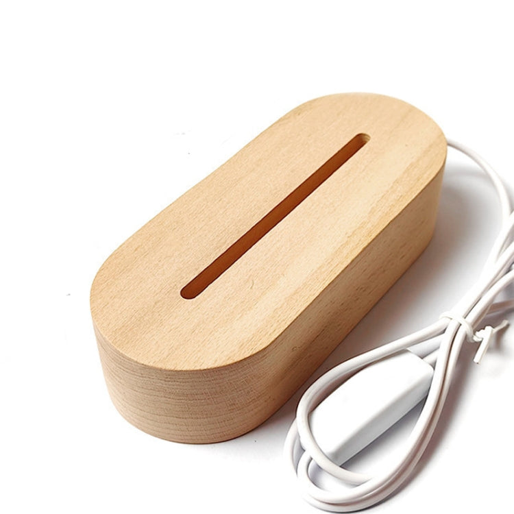 LED Light Solid Wood Luminous Base for Resin Art Acrylic Glass Lights Oval  15cm(White Light) - free shipping - PMc TechLife - Order now!