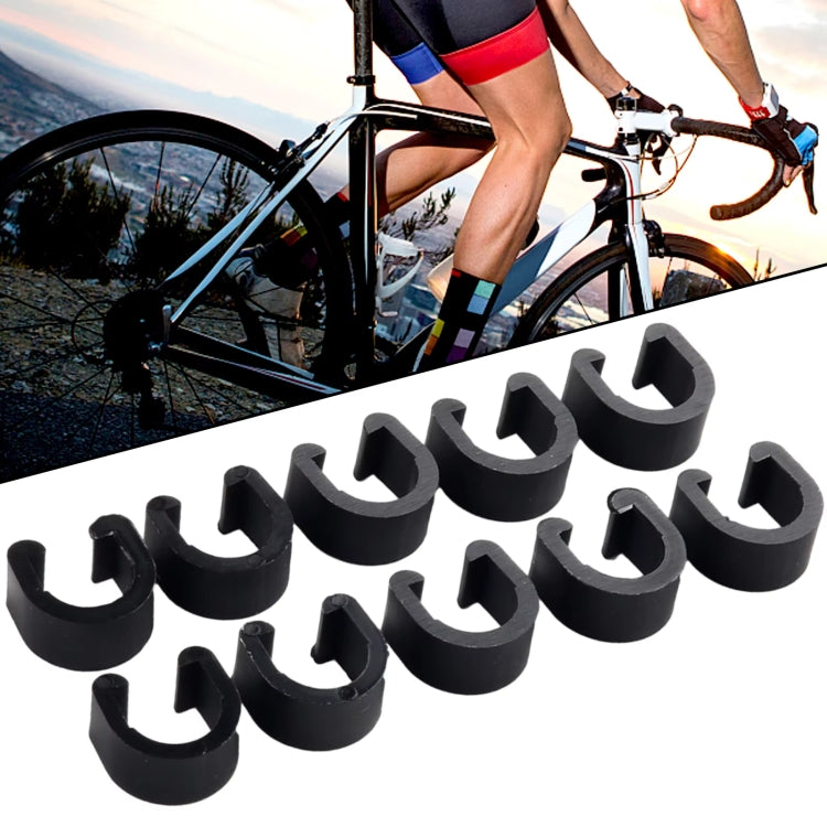 50pcs Bicycle Brake Gearshift Cable Tube Fixing Plastic C-shaped Buckle(Black) - Others by PMC TechLife | Online Shopping South Africa | PMC TechLife | Buy Now Pay Later Mobicred