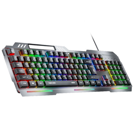 Inphic K2 104-Keys Wired Gaming Keyboard USB Quiet Office Metal Panel Mechanical Keyboard With 7 Color Backlit(Gray) - Wired Keyboard by Inphic | Online Shopping South Africa | PMC Jewellery | Buy Now Pay Later Mobicred