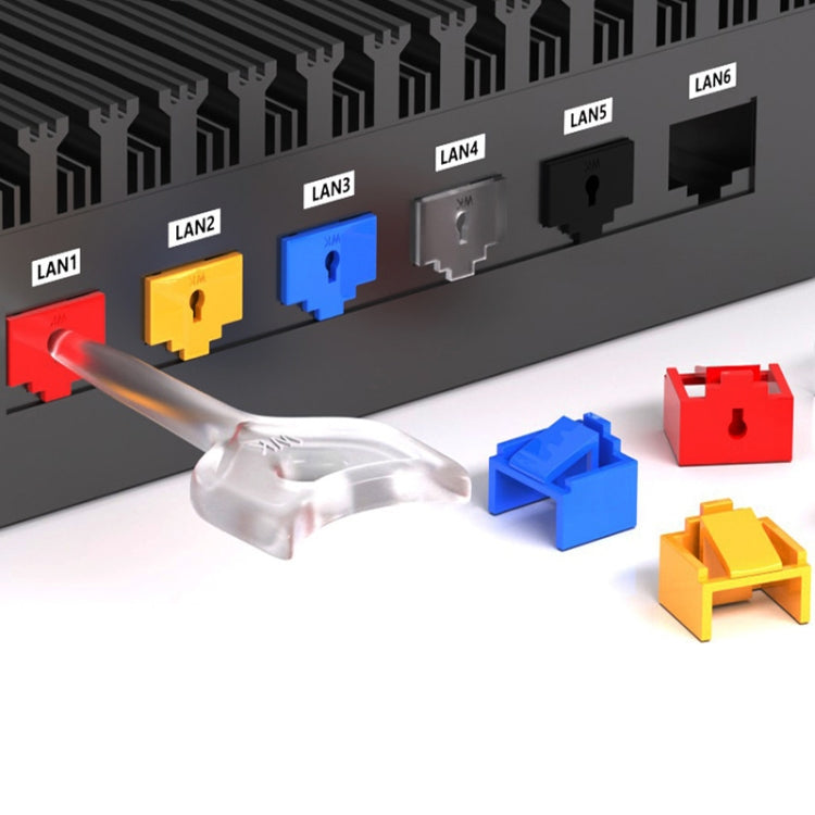RJ45 Pport Anti-theft Lock Removable Dust Plug(Black 10 Plug+1 Key) - Anti-Dust Plugs by PMC TechLife | Online Shopping South Africa | PMC TechLife | Buy Now Pay Later Mobicred