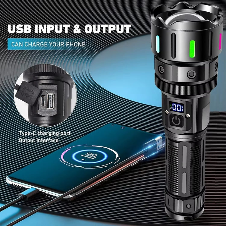 E-SMARTER A08 Flat Port Digital Display Fluorescent Strip Flashlight High Power LED Strong Light Flashlight(Battery Not Included) - LED Flashlight by E-SMARTER | Online Shopping South Africa | PMc TechLife | Buy Now Pay Later Mobicred