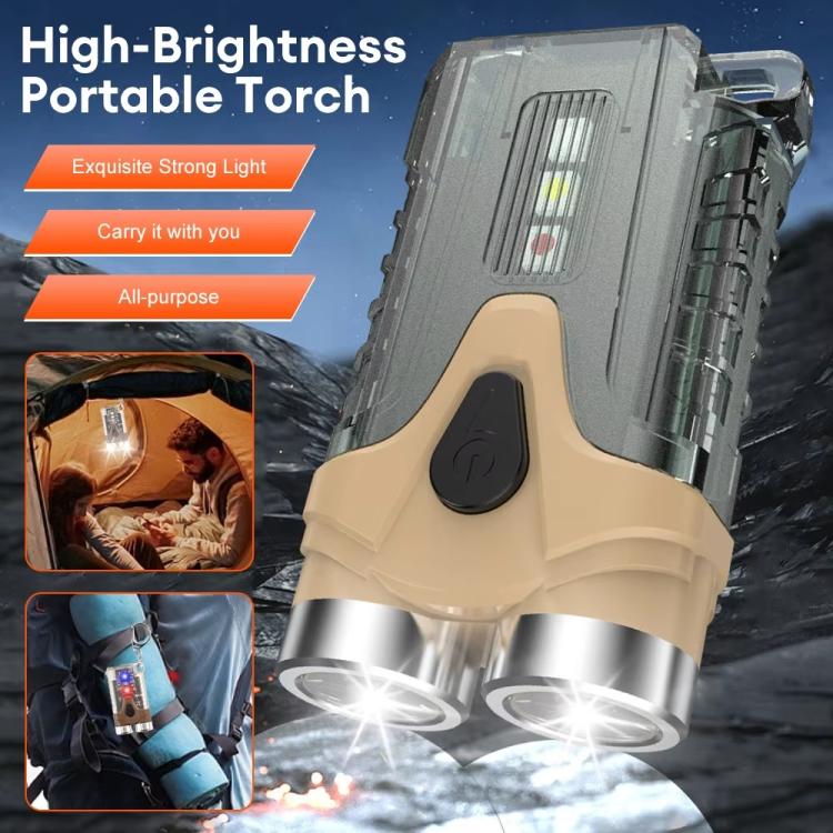 E-SMARTER Portable LED Keychain Light Outdoor Camping Dual Lamp(Brown) - free shipping - PMc TechLife - Order now!