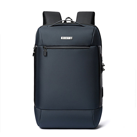 SKV B20453 Men Business Casual Multifunctional Double Shoulder Bag Large Capacity Laptop Backpack(Blue) - Backpack by SKV | Online Shopping South Africa | PMC Jewellery | Buy Now Pay Later Mobicred