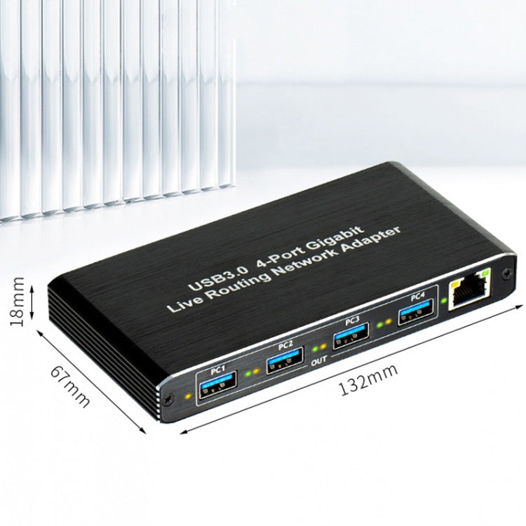 USB3.0 4-Ports Gigabit Network Adapter Plug and Play Router(Black) - Wireless Routers by PMC TechLife | Online Shopping South Africa | PMC TechLife | Buy Now Pay Later Mobicred