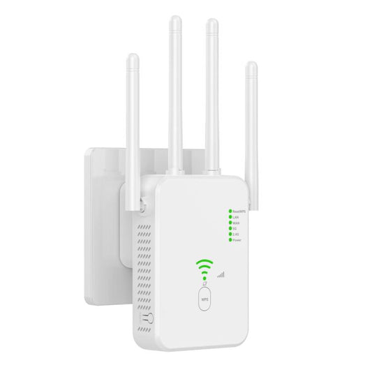 Urant U10 300Mbps 2.4G Wireless Repeater WiFi Signal Amplifier With 4 Antennas UK Plug White - Broadband Amplifiers by Urant | Online Shopping South Africa | PMC Jewellery | Buy Now Pay Later Mobicred