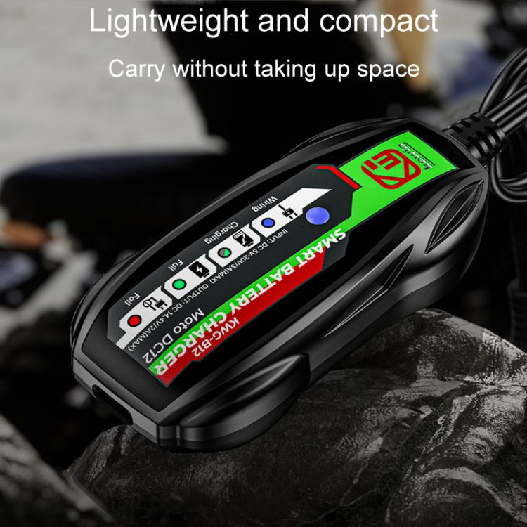 Kewig B12 Motorcycle Lead-Acid Battery Modified Charger(Black) - free shipping - PMC TechLife - Order now!