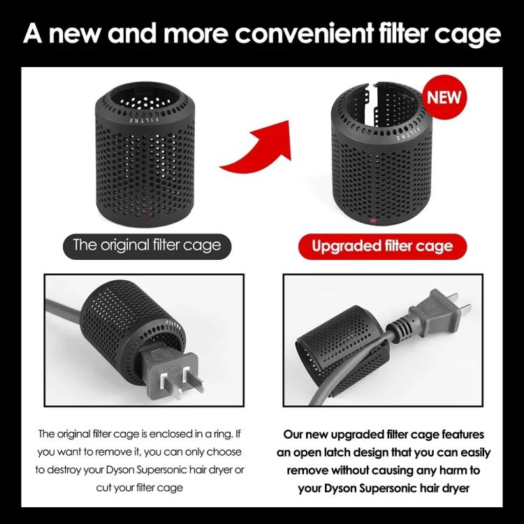 For Dyson HD01 / HD03 / HD08 / HD15 Hair Dryer Open Design Outer Filter Cover Replacement Parts(Silver) - For Dyson Accessories by PMc TechLife | Online Shopping South Africa | PMc TechLife | Buy Now Pay Later Mobicred