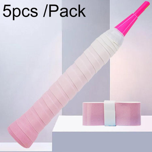 5pcs /Pack Gradient Badminton Racket Flat Non-Slip Sweat-Absorbent Hand Glue(Pink) - Strapping Strap by PMC Jewellery | Online Shopping South Africa | PMC Jewellery | Buy Now Pay Later Mobicred