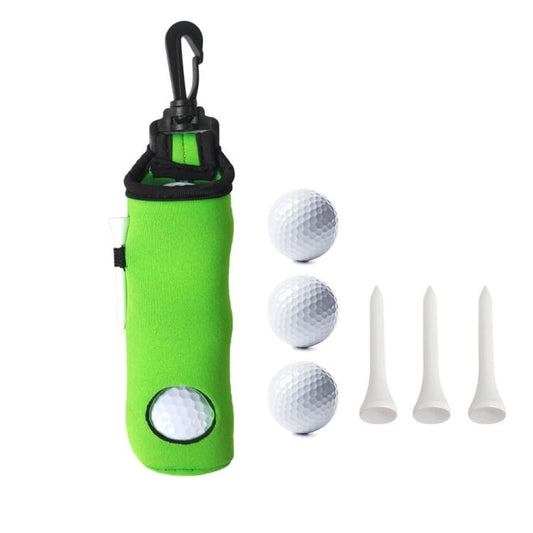 Neoprene Golf Ball Sleeve With 3 Balls 3 Tees Set Storage Pouch Waist Bag(Green) - Golf Accessories by PMC Jewellery | Online Shopping South Africa | PMC Jewellery | Buy Now Pay Later Mobicred