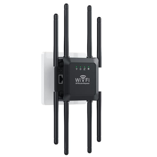 U18 1200Mbps 2.4G & 5G  Wireless Repeater WiFi Signal Amplifier With 8 Antenna US Plug Black - Broadband Amplifiers by PMC Jewellery | Online Shopping South Africa | PMC Jewellery | Buy Now Pay Later Mobicred