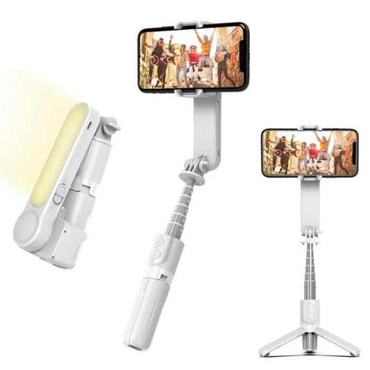 L09 Mini Handheld Folding Anti-shake Stabilizer Bluetooth Beauty Fill Light Selfie Stick(White) - Selfie Sticks by PMC Jewellery | Online Shopping South Africa | PMC Jewellery | Buy Now Pay Later Mobicred