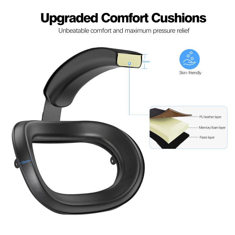For Meta Quest 3S VR Headset Elite Head Strap Adjustable Comfort Decompression Headband(Gray White) - VR Accessories by PMC TechLife | Online Shopping South Africa | PMC TechLife | Buy Now Pay Later Mobicred