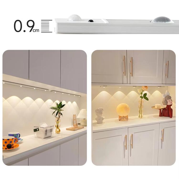 80cm Rechargeable Motion Sensor Light Bar Cabinet Wardrobe Lamp With Remote Control(Black) - Sensor LED Lights by PMc TechLife | Online Shopping South Africa | PMc TechLife | Buy Now Pay Later Mobicred
