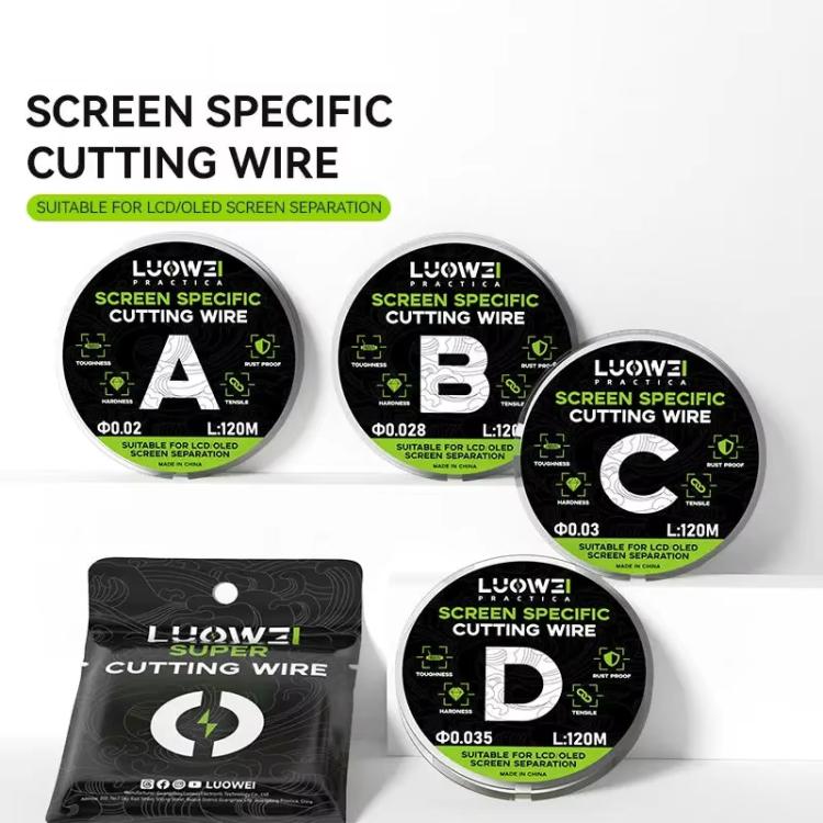 LUOWEI 120M Cell Phone LCD Screen Separation Line High Hardness Cutting Diamond Wire, Spec: C 0.03mm - free shipping - PMC TechLife - Order now!