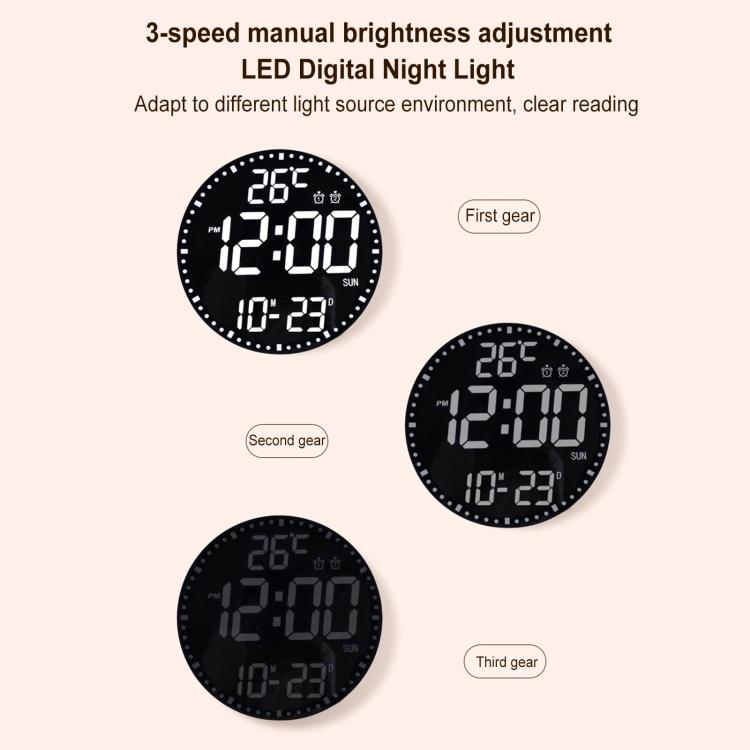 11.6-Inch RGB Wall Clock With Remote Control Multi-Functional Alarm Clock Bamboo+Bamboo - Wall Clock by PMc TechLife | Online Shopping South Africa | PMc TechLife | Buy Now Pay Later Mobicred