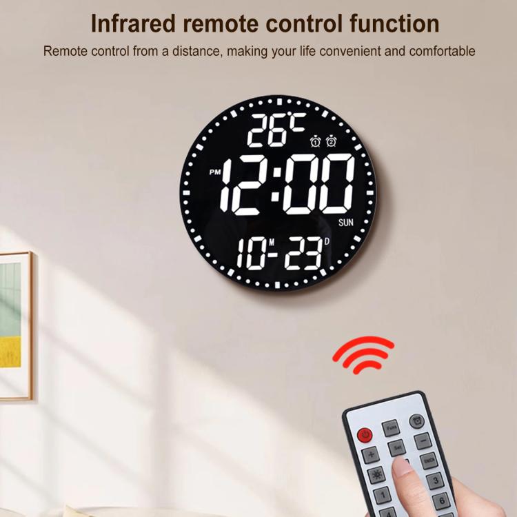 11.6-Inch RGB Wall Clock With Remote Control Multi-Functional Alarm Clock Bamboo+Bamboo - Wall Clock by PMc TechLife | Online Shopping South Africa | PMc TechLife | Buy Now Pay Later Mobicred