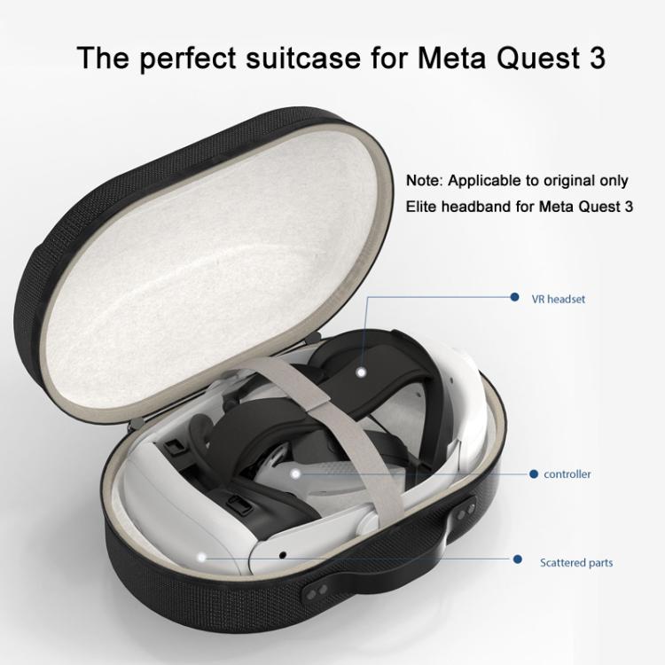 For Meta Quest 3 VR Glasses Storage Case EVA Anti-Pressure Hard Shell Storage Bag(Light Gray) - VR Accessories by PMC TechLife | Online Shopping South Africa | PMC TechLife | Buy Now Pay Later Mobicred