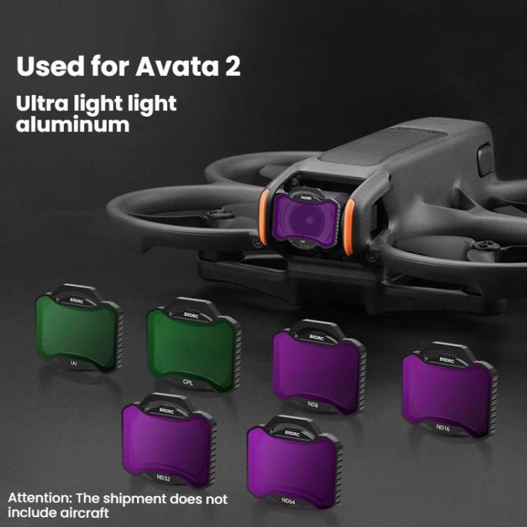 For DJI Avata 2 BRDRC Aluminum Frame Filter Accessories, Specification: ND8+ND16+ND32 - free shipping - PMC TechLife - Order now!
