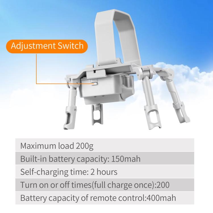 For DJI Mini 3 Pro / Mini 3 Drone YX Airdrop System Rechargeable Thrower Load 200g(Light Gray) - free shipping - PMC TechLife - Order now!