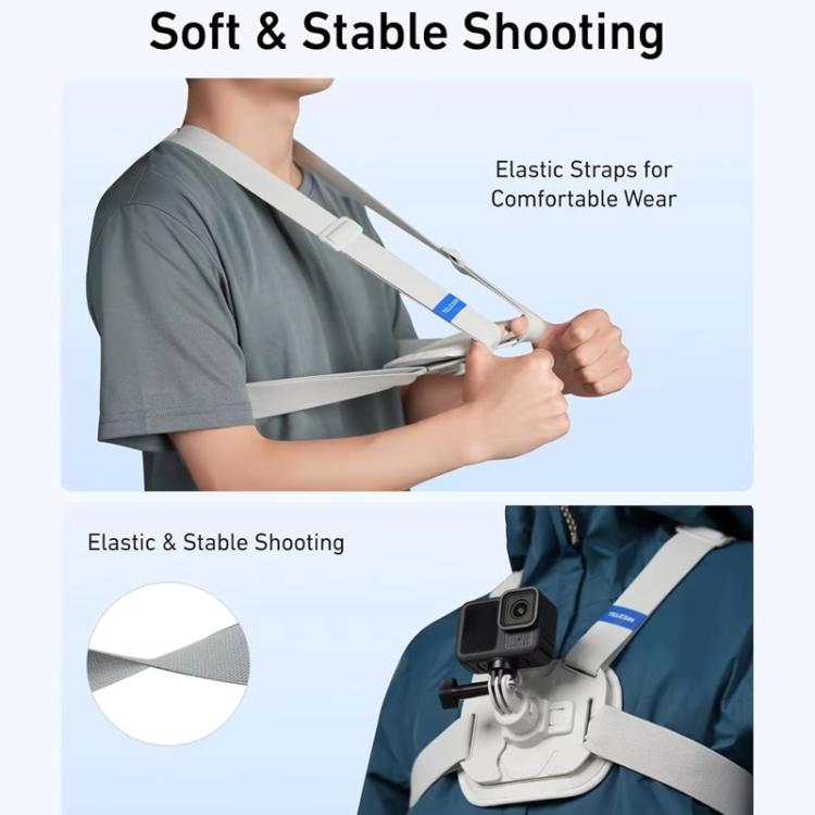 TELESIN S2-CGP-01GY Universal Action Camera Chest Belt Bracket Quick Release Chest Strap Mount(Gray) - free shipping - PMC TechLife - Order now!