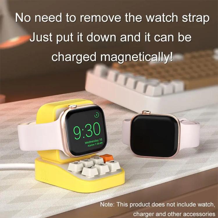 For Apple Watch Typewriter Style Stand Wireless Charging Silicone Base(Purple) - free shipping - PMC TechLife - Order now!