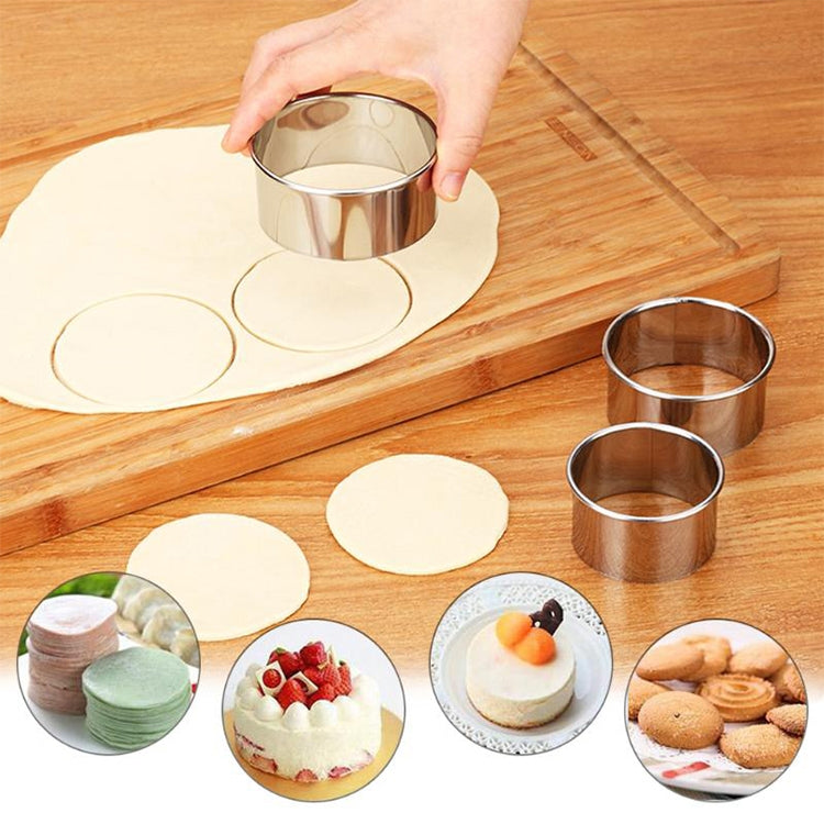 3 PCS Stainless Steel Round Dumplings Wrappers Molds Set Cutter Maker Tools(Circular) - Baking mat & Bakewares by PMC Jewellery | Online Shopping South Africa | PMC Jewellery