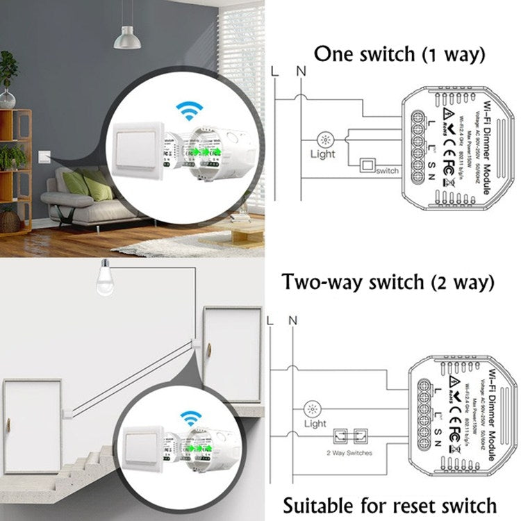 Concealed Wifi Smart Switch Dimmer Switch And Traditional Switch Dual Control Smart Switch - Smart Switch by PMC Jewellery | Online Shopping South Africa | PMC Jewellery | Buy Now Pay Later Mobicred