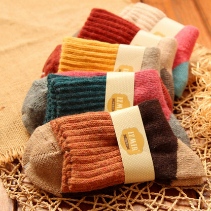 5 Pairs Winter Vintage Rabbit Wool Socks Thicken Patchwork Cotton Socks, Size:Free Size(Light gray socks) - Tube Socks by PMC Jewellery | Online Shopping South Africa | PMC Jewellery