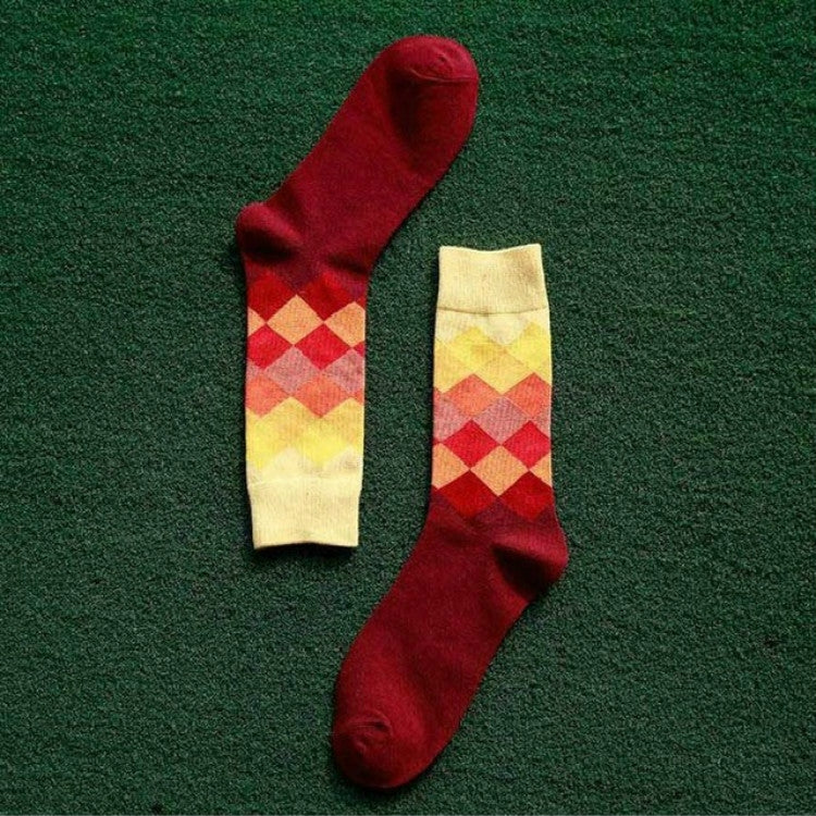 Colored Diamond Plaid Tube Gradient Sports Socks, Size:Large Size(04) - Tube Socks by PMC Jewellery | Online Shopping South Africa | PMC Jewellery