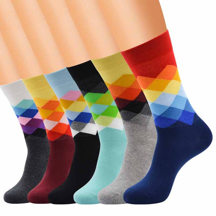 Colored Diamond Plaid Tube Gradient Sports Socks, Size:Large Size(04) - Tube Socks by PMC Jewellery | Online Shopping South Africa | PMC Jewellery