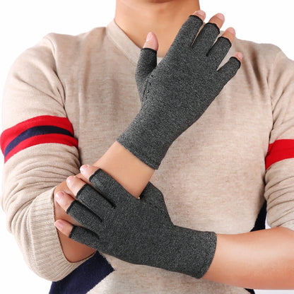 Hemp Gray Dispensing A Pair Sports Breathable Health Care Half Finger Gloves Rehabilitation Training Arthritis Pressure Gloves, Size:S - Safety Gloves by PMC Jewellery | Online Shopping South Africa | PMC Jewellery