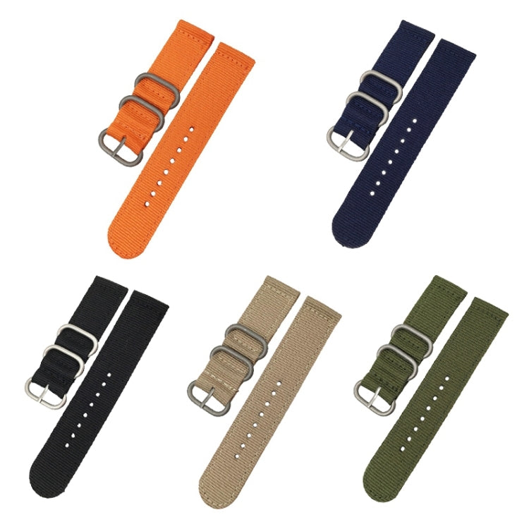 Washable Nylon Canvas Watchband, Band Width:18mm(Army Green with Silver Ring Buckle) - 18mm Bands by PMC TechLife | Online Shopping South Africa | PMC TechLife | Buy Now Pay Later Mobicred