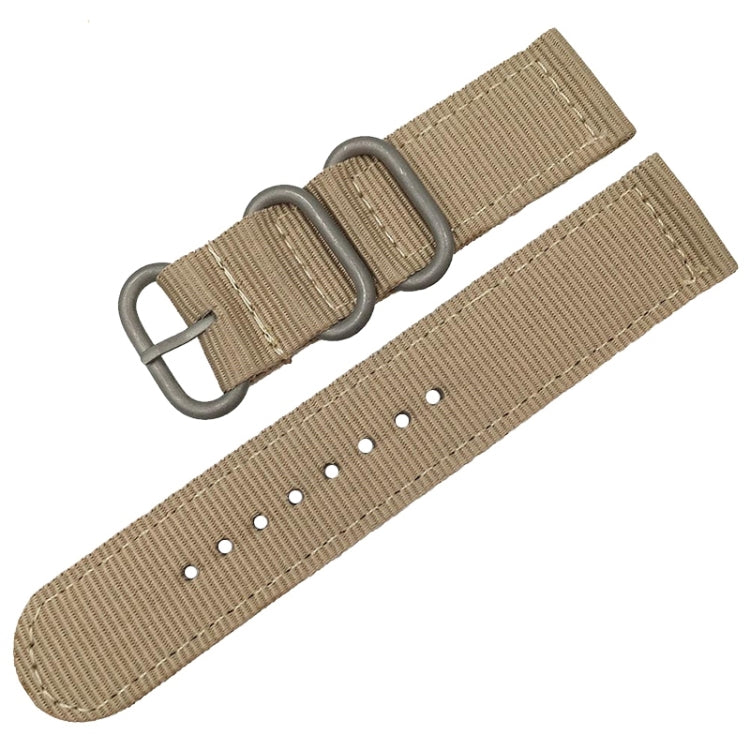 Washable Nylon Canvas Watchband, Band Width:18mm(Khaki with Silver Ring Buckle) - free shipping - PMC TechLife - Order now!