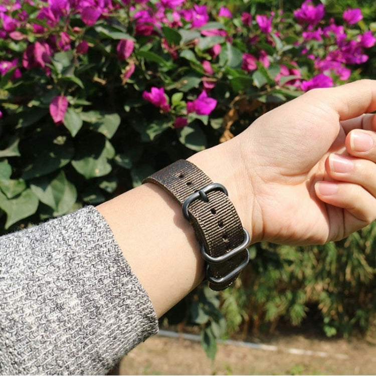 Washable Nylon Canvas Watchband, Band Width:18mm(Khaki with Silver Ring Buckle) - free shipping - PMC TechLife - Order now!