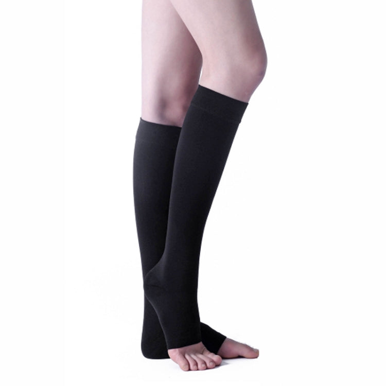 Unisex Shaping Elastic Socks Secondary Tube Decompression Varicose Stockings, Size:XL(Black Color - Open Toe) - Thigh Socks by PMC Jewellery | Online Shopping South Africa | PMC Jewellery