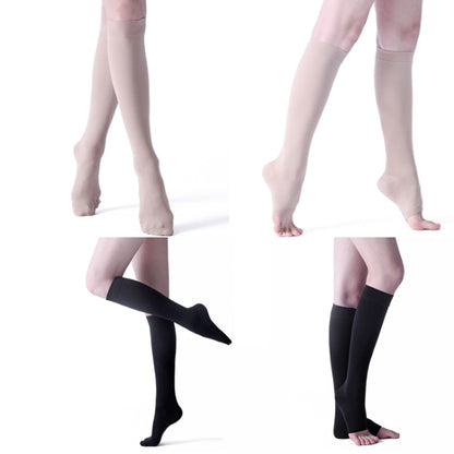 Unisex Shaping Elastic Socks Secondary Tube Decompression Varicose Stockings, Size:XL(Black Color - Open Toe) - Thigh Socks by PMC Jewellery | Online Shopping South Africa | PMC Jewellery