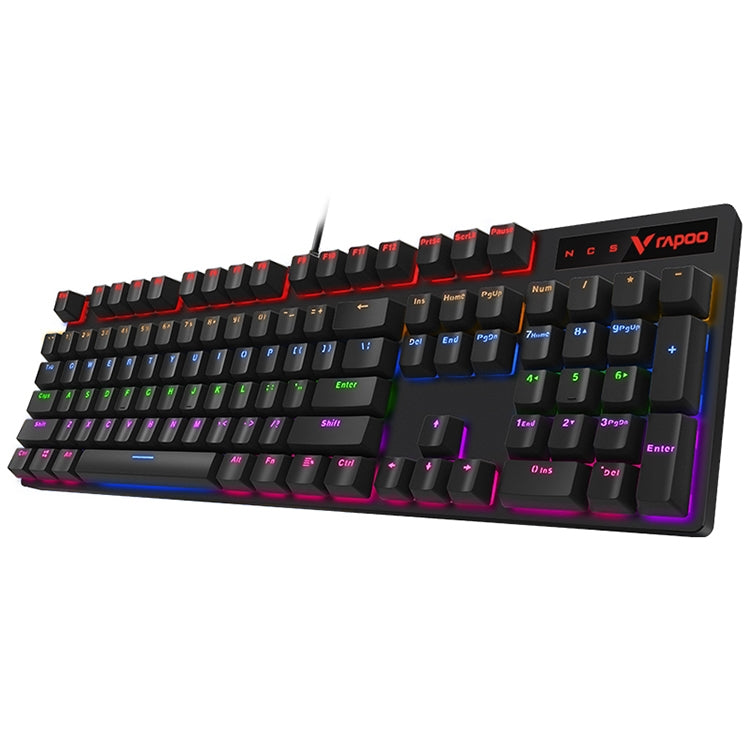 Rapoo V500 PRO Mixed Light 104 Keys Desktop Laptop Computer Game Esports Office Home Typing Wired Mechanical Keyboard(Green Shaft) - Wired Keyboard by Rapoo | Online Shopping South Africa | PMC Jewellery | Buy Now Pay Later Mobicred