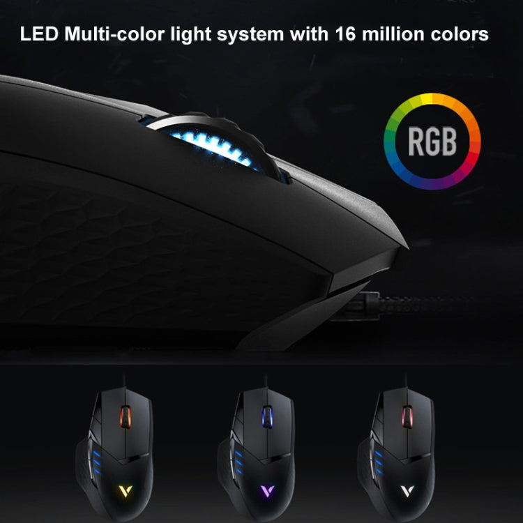 Rapoo VT300 6200 DPI 10 Programmable Buttons RGB Lighting System Gaming Wired Mouse(Black) - Wired Mice by Rapoo | Online Shopping South Africa | PMC Jewellery | Buy Now Pay Later Mobicred