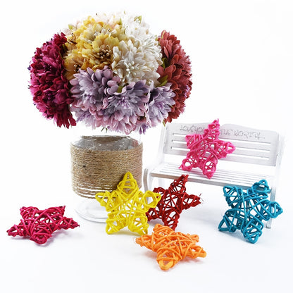 10 PCS 6cm Artificial Straw Ball DIY Decoration Rattan Stars Christmas Decor Home Ornament Supplies(Coffee) - Ornaments by PMC Jewellery | Online Shopping South Africa | PMC Jewellery