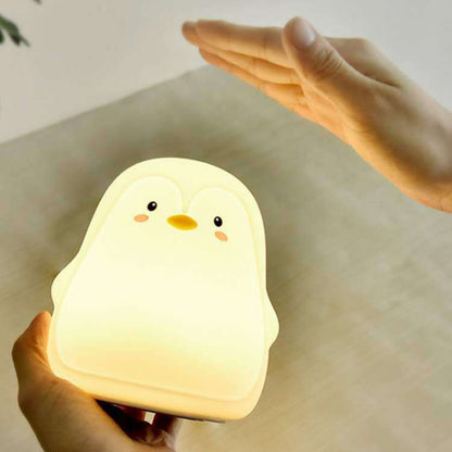 Penguin Silicone Pat Night Light Children Bedside Atmosphere Lamp(White) - Night Lights by PMC Jewellery | Online Shopping South Africa | PMC Jewellery