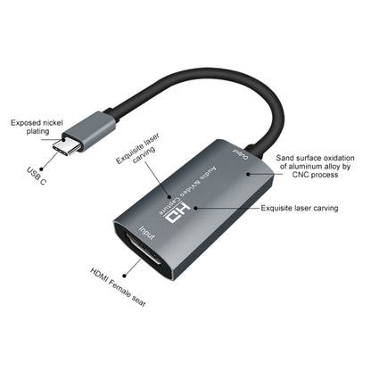 Z29A HDMI Female to USB-C / Type-C Male Video Audio Capture Box(Grey) - Video Capture Solutions by PMC Jewellery | Online Shopping South Africa | PMC Jewellery | Buy Now Pay Later Mobicred