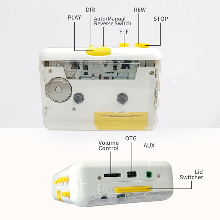 YY700 OTG Cassette Player Tape To MP3 Converter - Tape Converter by PMC TechLife | Online Shopping South Africa | PMC TechLife | Buy Now Pay Later Mobicred