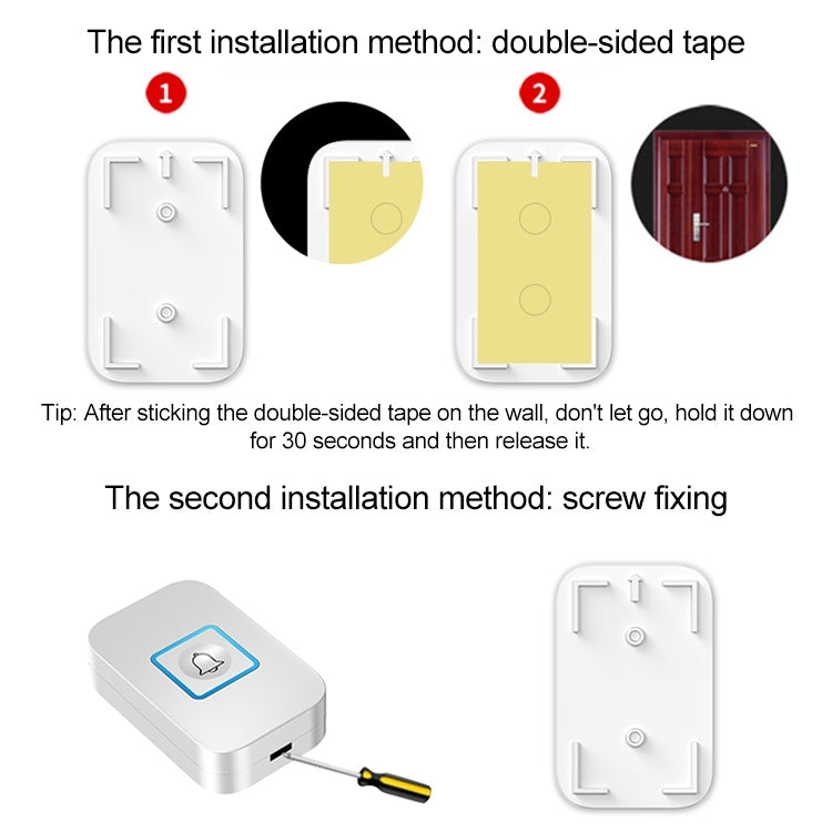 CACAZI C86 Wireless SOS Pager Doorbell Old man Child Emergency Alarm Remote Call Bell, EU Plug(White) - Wireless Doorbell by CACAZI | Online Shopping South Africa | PMC Jewellery