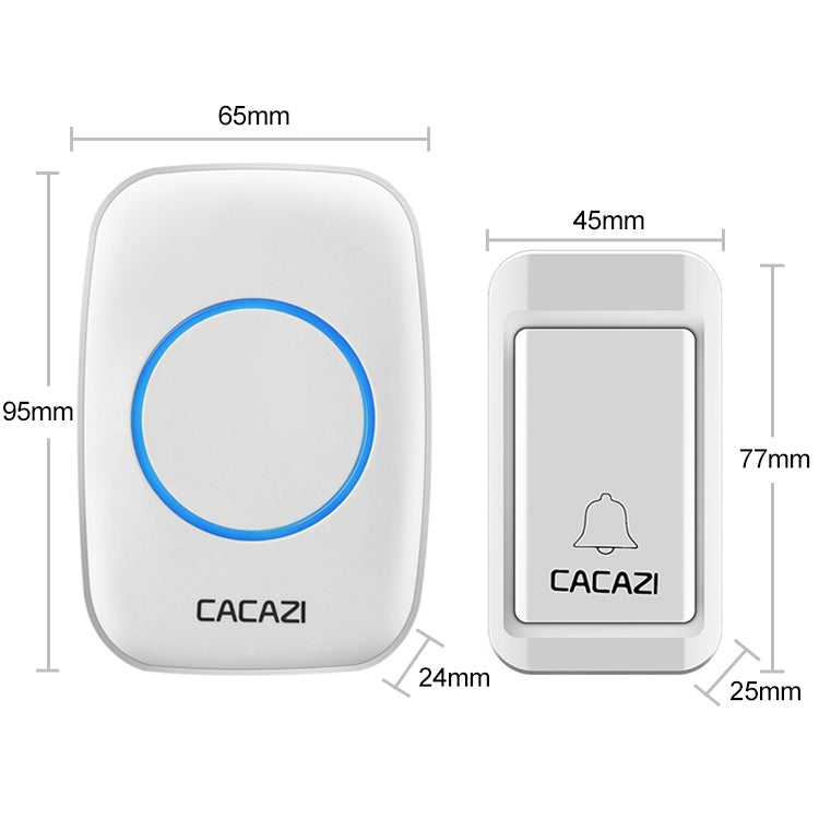 CACAZI A10G One Button Three Receivers Self-Powered Wireless Home Cordless Bell, UK Plug(White) - Wireless Doorbell by CACAZI | Online Shopping South Africa | PMC Jewellery