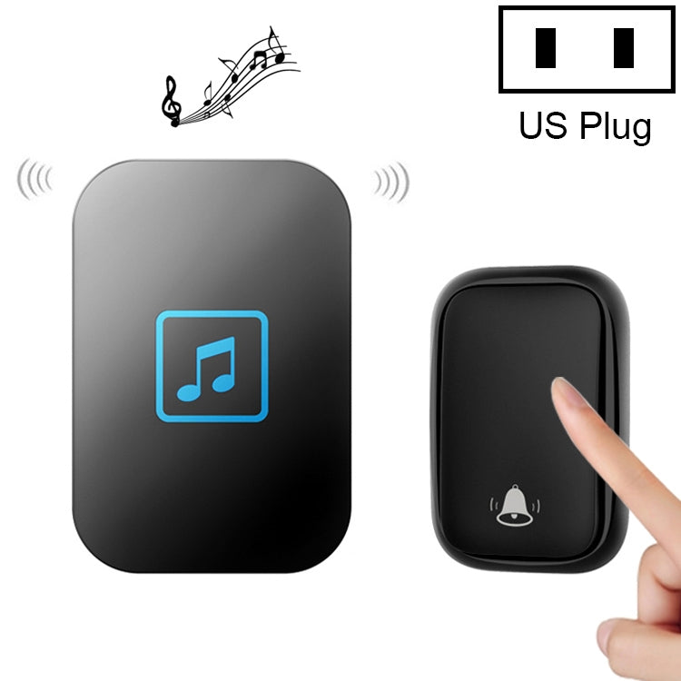 CACAZI FA86 Self-Powered Smart Home Wireless Doorbell, US Plug(Black) - Wireless Doorbell by CACAZI | Online Shopping South Africa | PMC TechLife