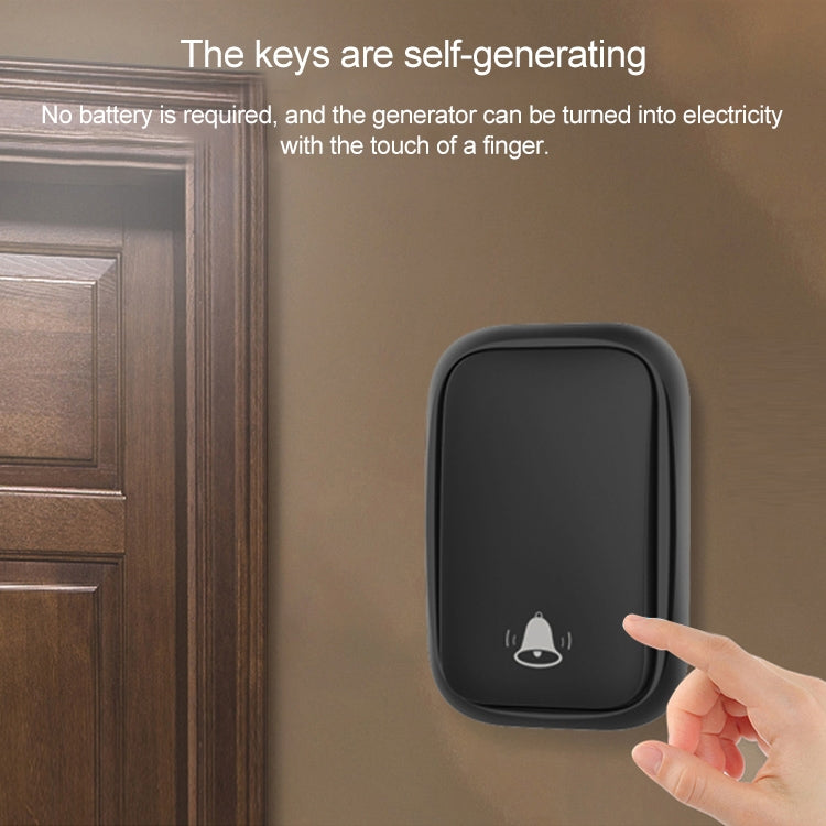CACAZI FA86 Self-Powered Smart Home Wireless Doorbell, US Plug(White) - Wireless Doorbell by CACAZI | Online Shopping South Africa | PMC TechLife | Buy Now Pay Later Mobicred