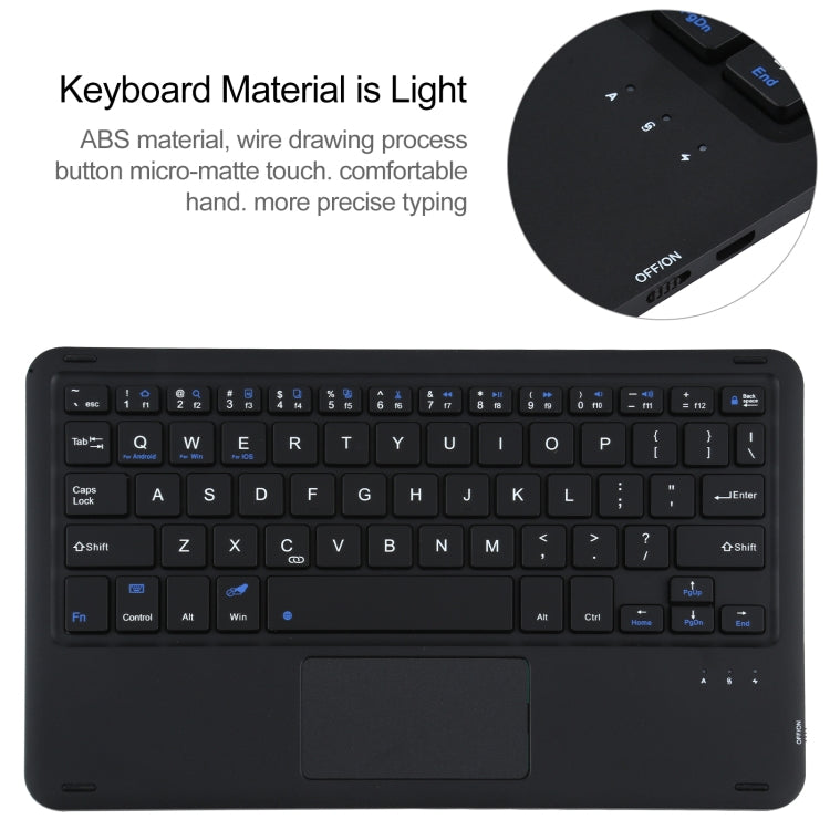 A500-A Detachable Bluetooth Keyboard Ultrathin Horizontal Flip Leather Tablet Case with Touchpad & Holder for Samsung Galaxy Tab A7 10.4 (2020) T500 / T505(Black) - Samsung Keyboard by PMC Jewellery | Online Shopping South Africa | PMC Jewellery