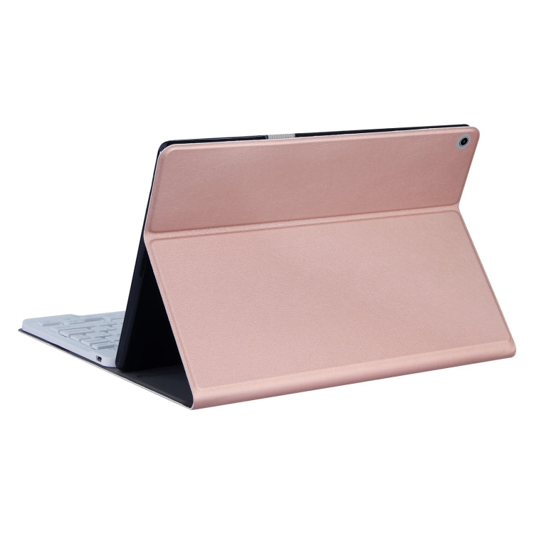 DY-M10ReL-S 2 in 1 Removable Bluetooth Keyboard + Protective Leather Tablet Case with Backlight & Holder for Lenovo Tab M10 FHD REL(Rose Gold) - Lenovo Keyboard by PMC Jewellery | Online Shopping South Africa | PMC Jewellery