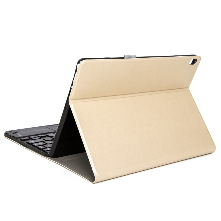 DY-E10 2 in 1 Removable Bluetooth Keyboard + Protective Leather Tablet Case with Touchpad & Holder for Lenovo Tab E10(Gold) - Lenovo Keyboard by PMC TechLife | Online Shopping South Africa | PMC TechLife