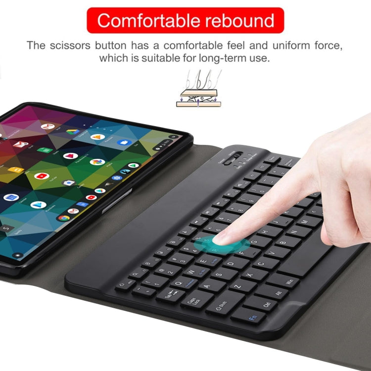 AM11 2 in 1 Removable Bluetooth Keyboard + Protective Leather Tablet Case with Holder for Lenovo M10 FHD REL TB-X605FC/LC(Black) - Lenovo Keyboard by PMC TechLife | Online Shopping South Africa | PMC TechLife